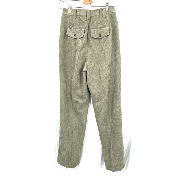 Madewell Curvy Corduroy High Rise waist Tapered Pant olive green boho neutral 00 - Picture 12 of 15